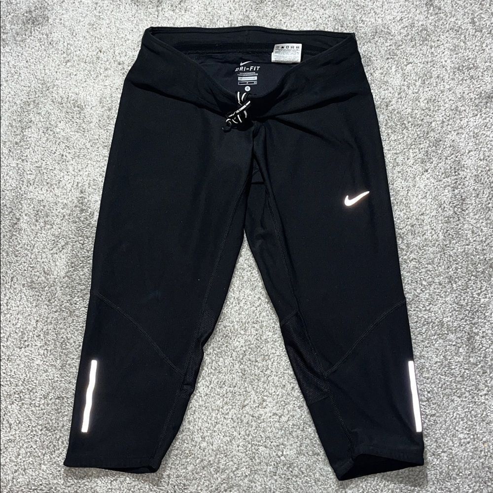 Nike running Reflective zipper pocket stretch Lightweight Cropped Pants S Womens